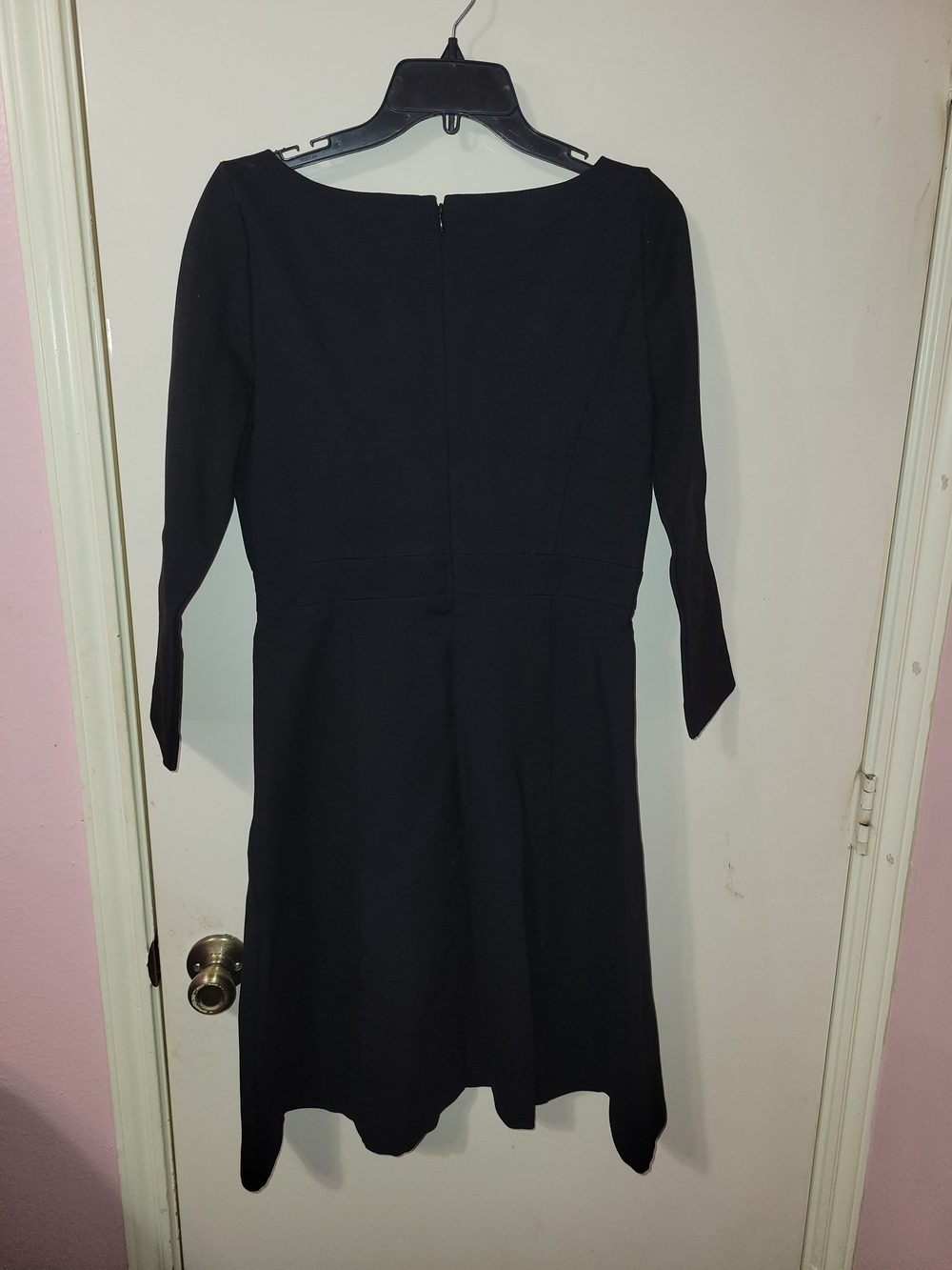 J. Crew Black Three-Quarter Sleeve Fit-and-Flare Dress